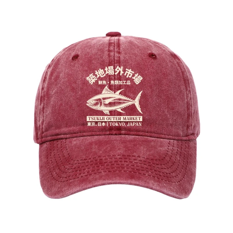 Modecanvas Japan Tsukiji Fish Market Washed Cap-modecanvas