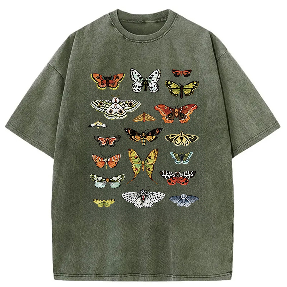 Modecanvas Butterfly History Washed T-Shirt