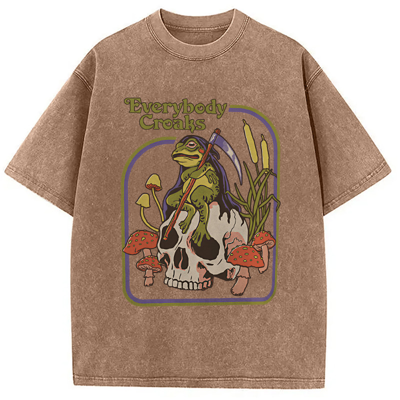 Modecanvas Everybody Croaks Washed T-Shirt