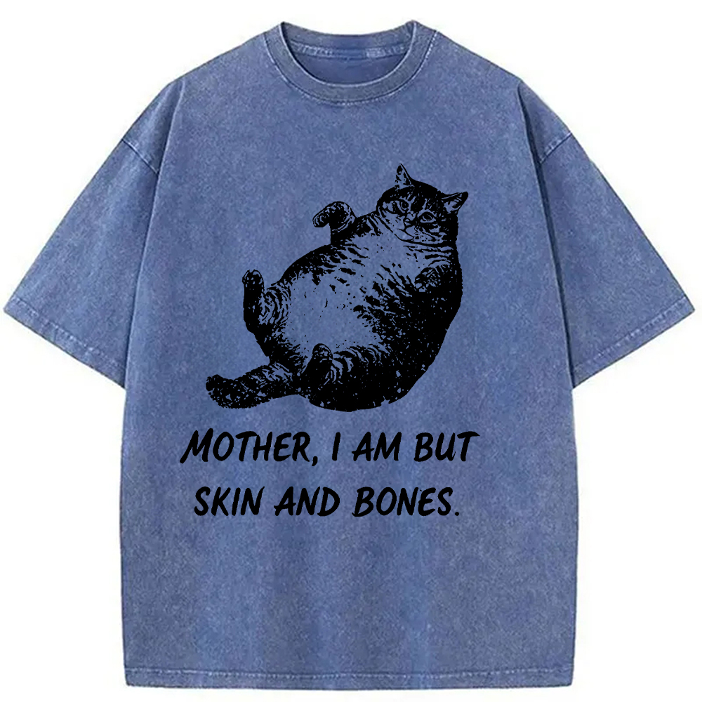 Modecanvas Overweight Cat Washed T-Shirt