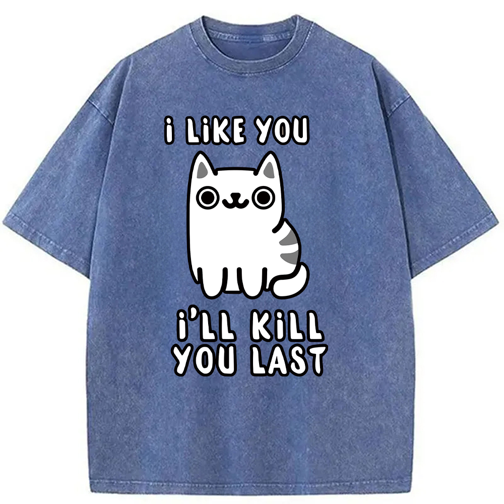 Modecanvas Cats And Humans Washed T-Shirt