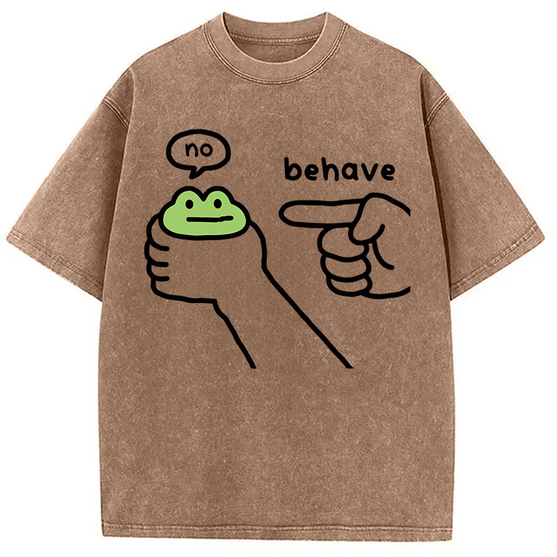 Modecanvas Dishonest Frog Washed T-Shirt