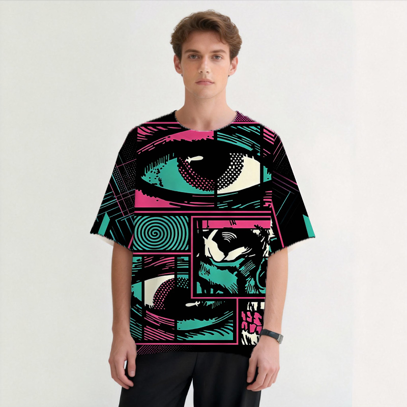 Modeocanvas Facial Fragments All Over Print T-shirt-modecanvas