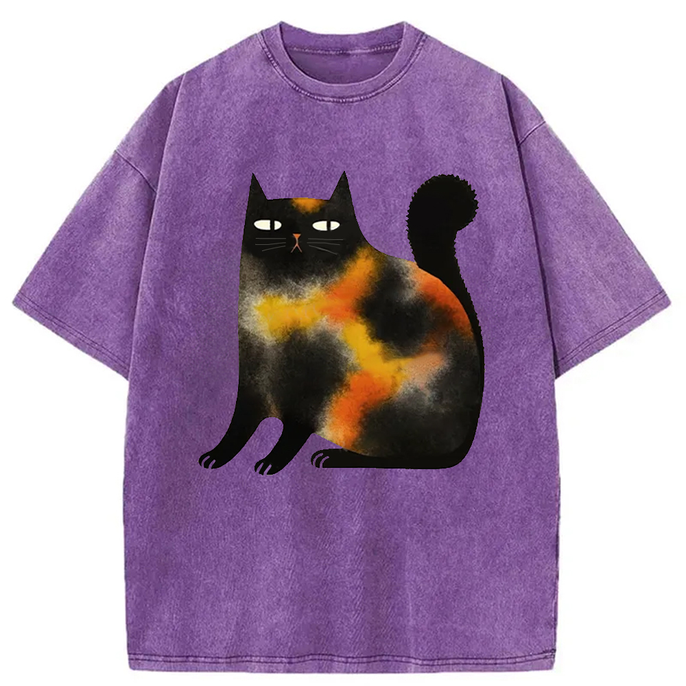 Modecanvas Tie-Dye Kitten Washed T-Shirt