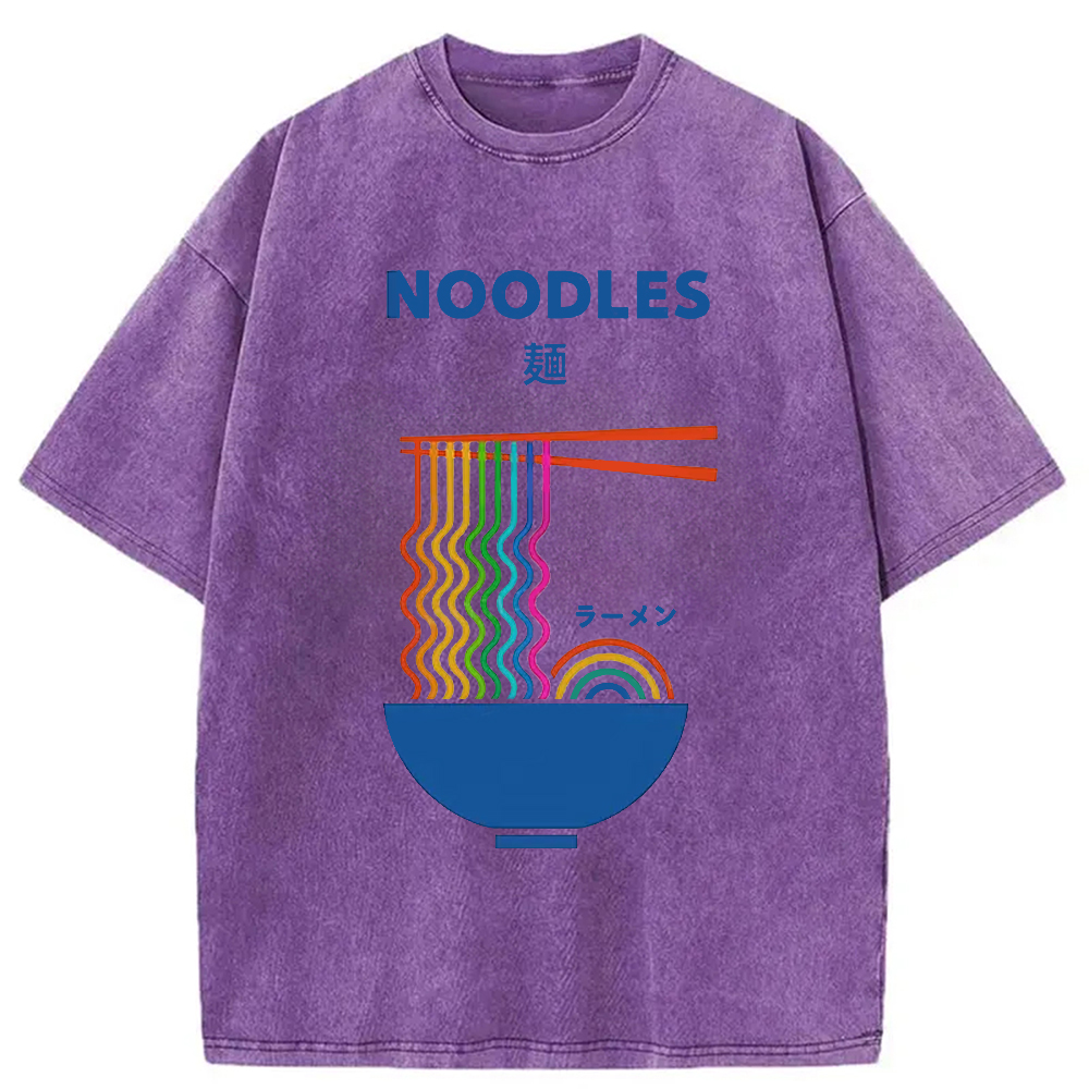 Modecanvas Rainbow Ramen Washed T-Shirt