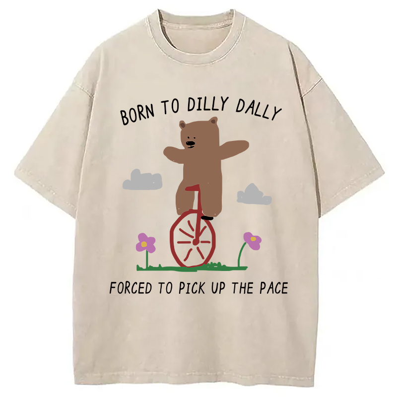 Modecanvas Forced To Pick Up The Pace Numbers Washed T-Shirt