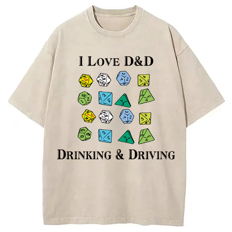 Modecanvas I Love D&D Washed T-Shirt