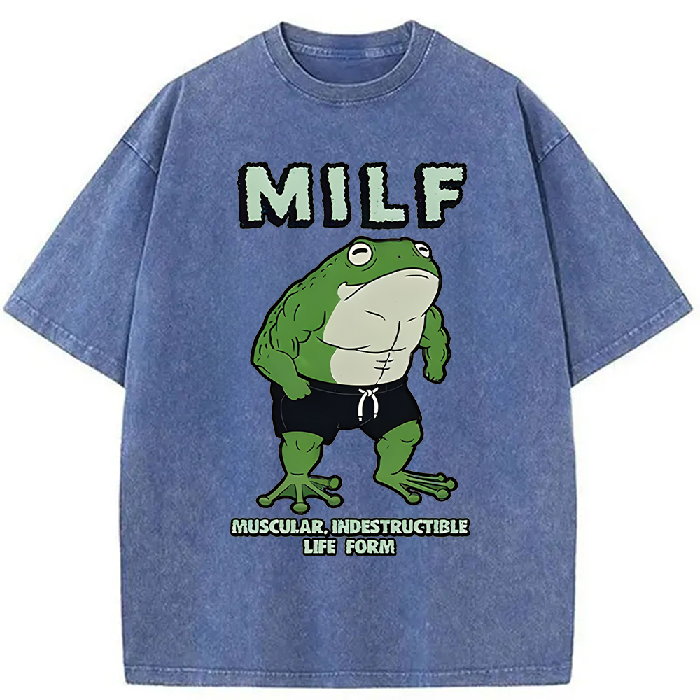Modecanvas MILF Frog Washed T-Shirt
