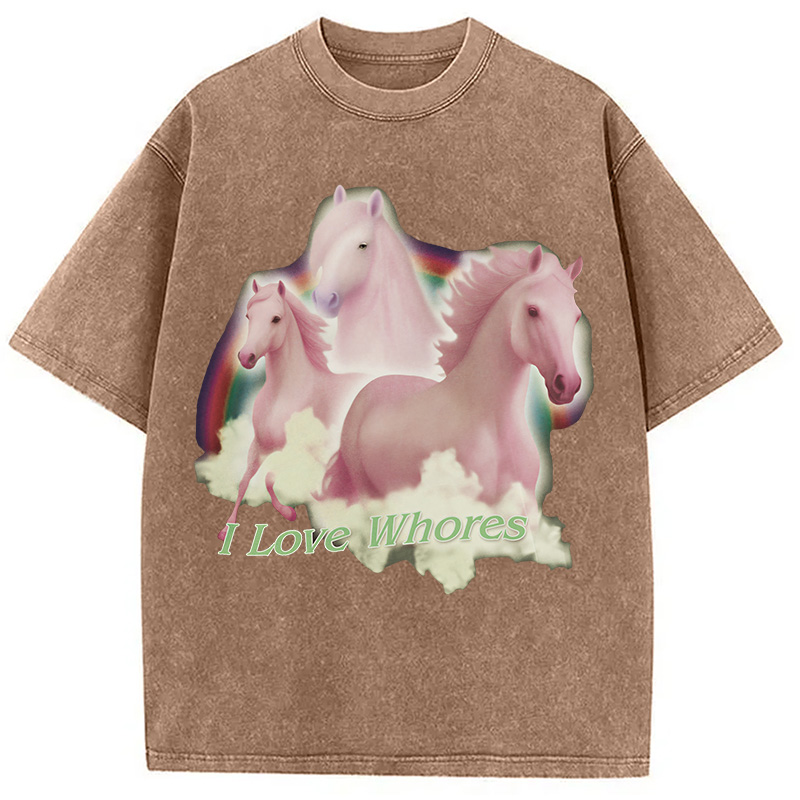 Modecanvas I Love Whores Washed T-Shirt