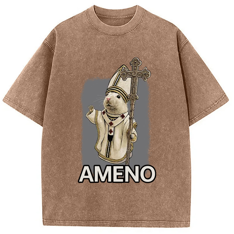 Modecanvas Papal Hamster Washed T-Shirt