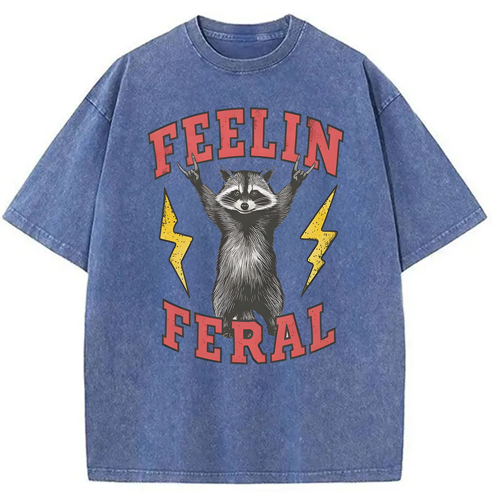 Modecanvas Feelin Feral Washed T-Shirt