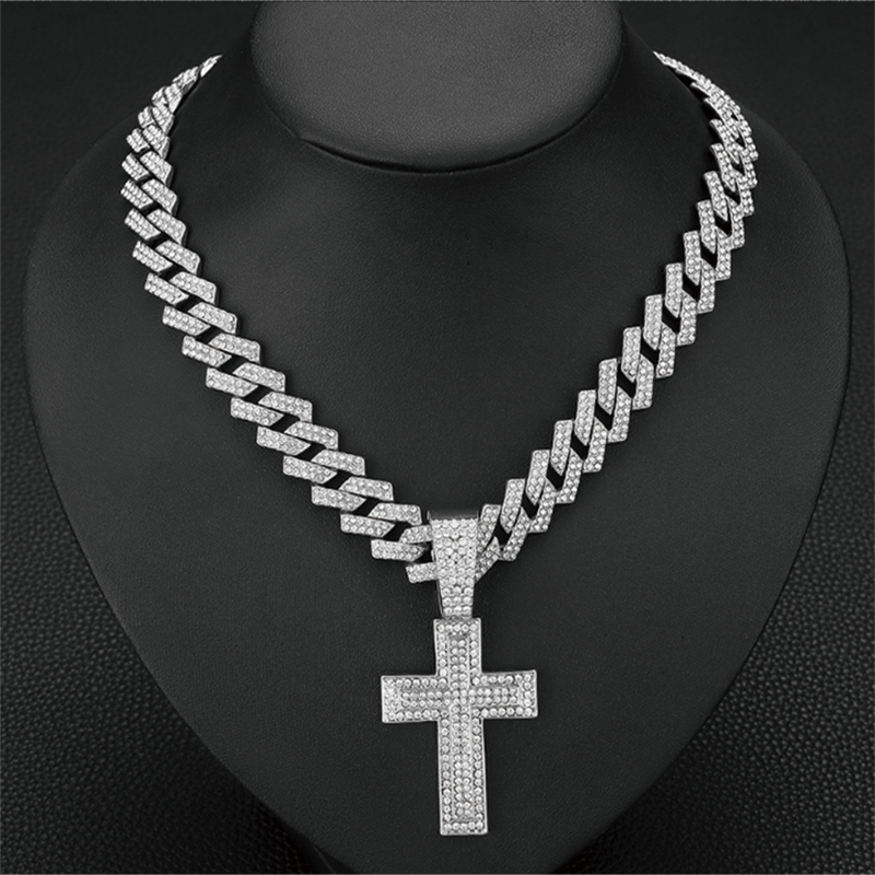 Modecanvas Cross Rhombus Hip-hop Necklace