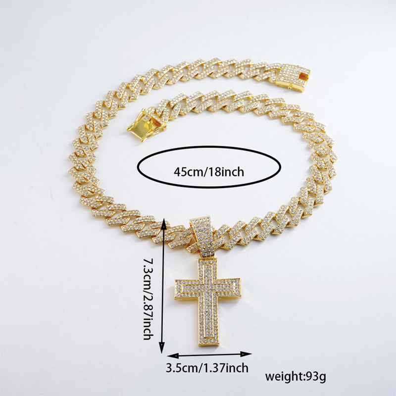 Modecanvas Cross Rhombus Hip-hop Necklace