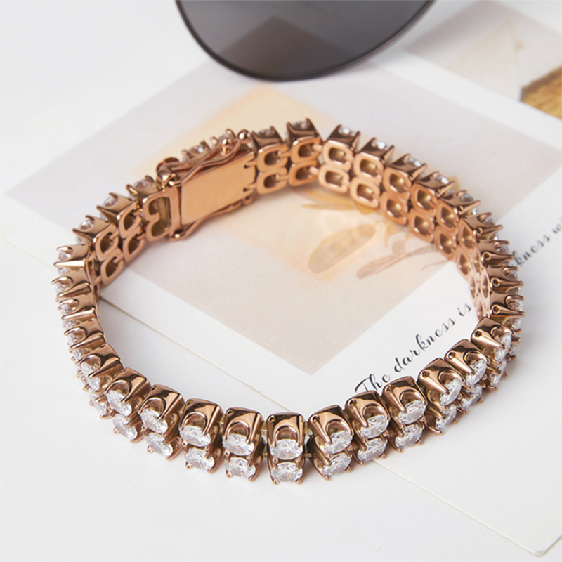 Modecanvas Double-layer Zircon Hip-hop Bracelet