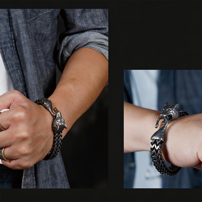 Modecanvas Wolf Head Dark Warrior Hip-hop Bracelet