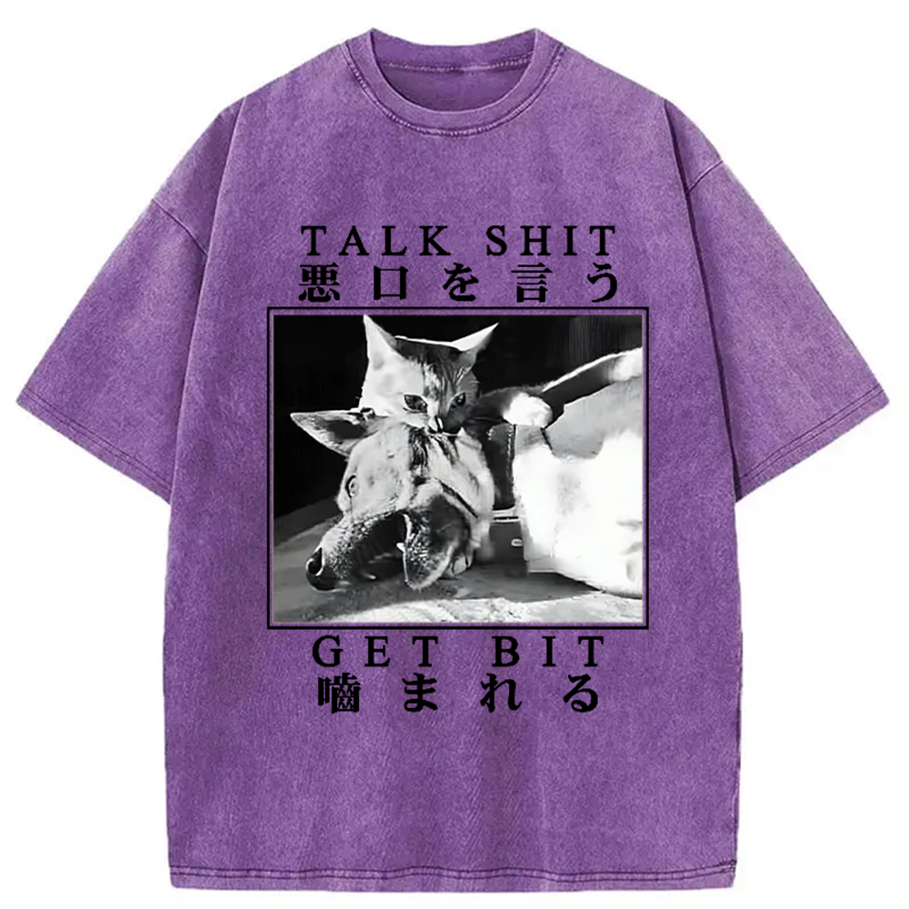 Modecanvas Talk Shit Get Bit Washed T-Shirt