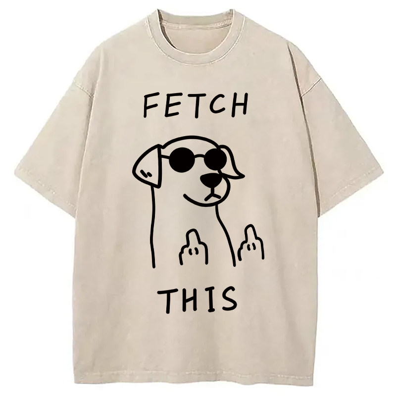Modecanvas Rebellious Dog Washed T-Shirt-modecanvas
