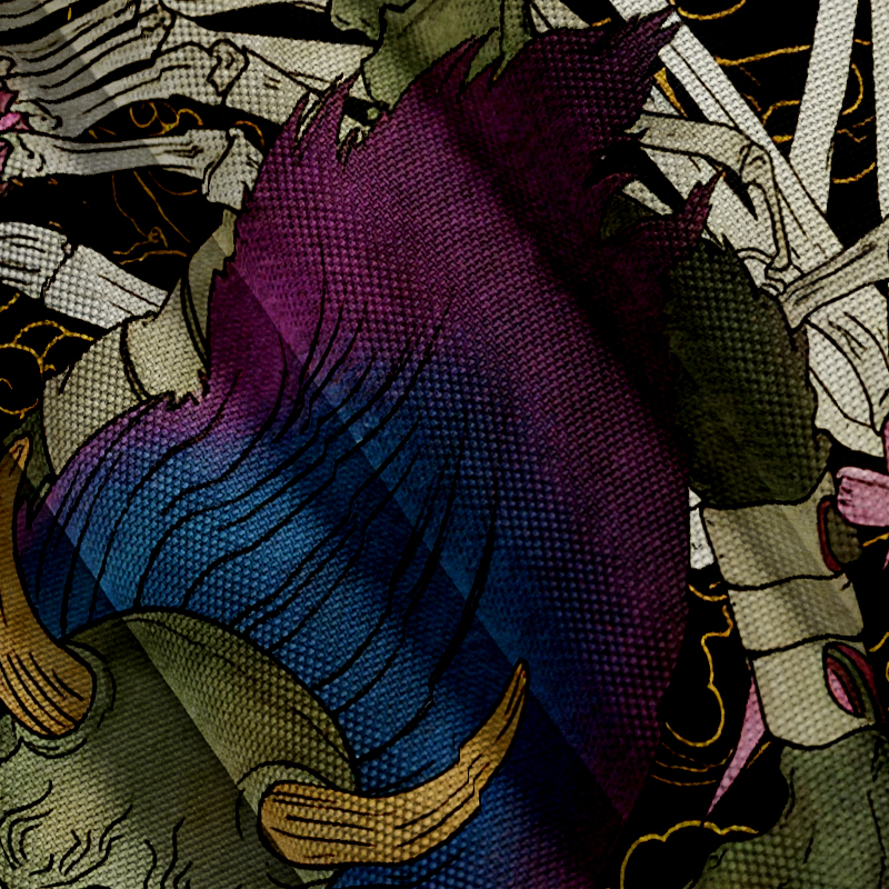 Modecanvas Japanese Yokai And Skeletons Aloha Hawaiian Shirt