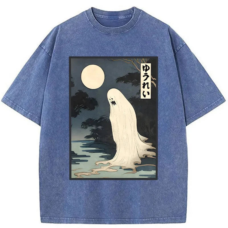 Modecanvas Creepy Japanese Ghost Washed T-Shirt