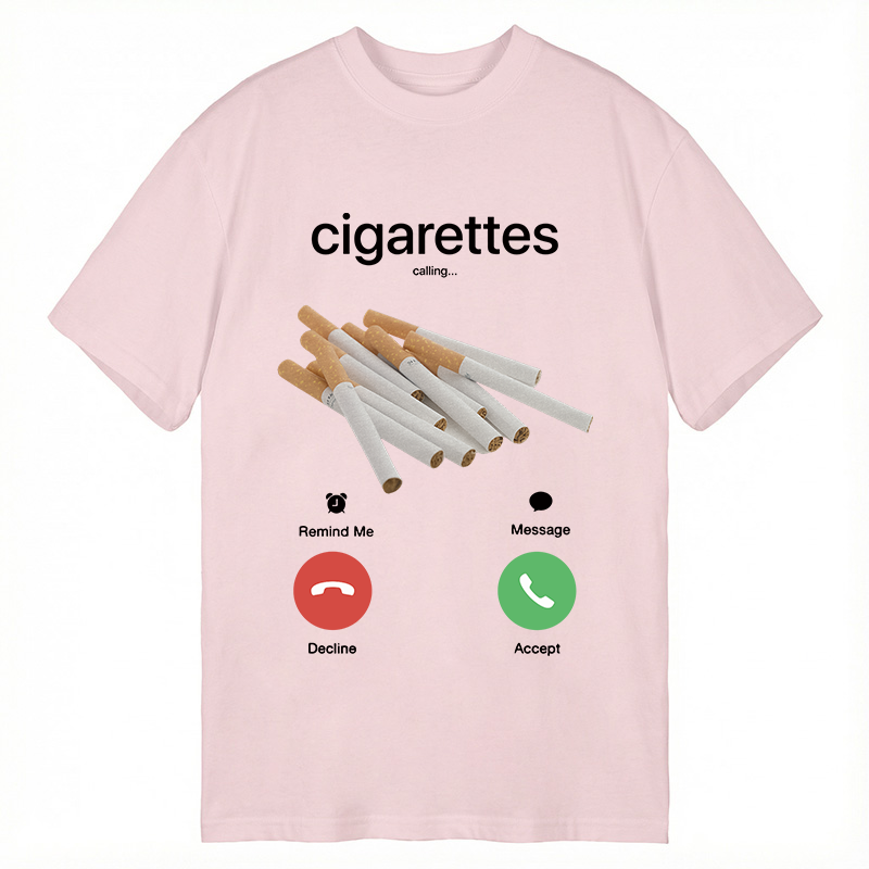 Modecanvas Cigarettes Phone Call DTG Printing Classic T-Shirt-modecanvas