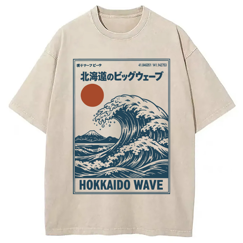 Modecanvas Retro Wave Typesetting Washed T-Shirt
