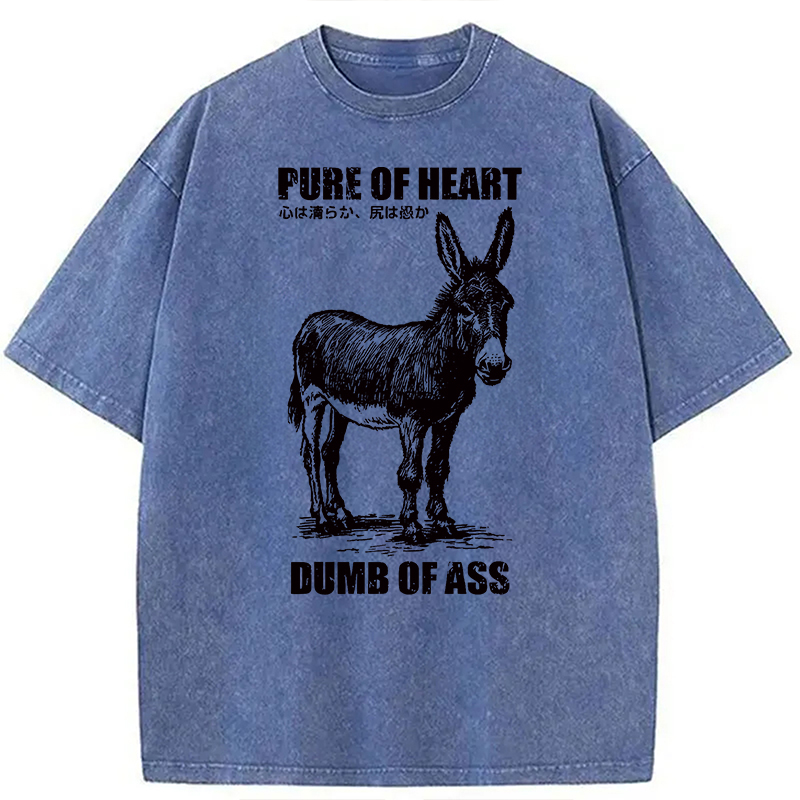 Modecanvas Good Heart Empty Head DTG Printing Washed T-Shirt