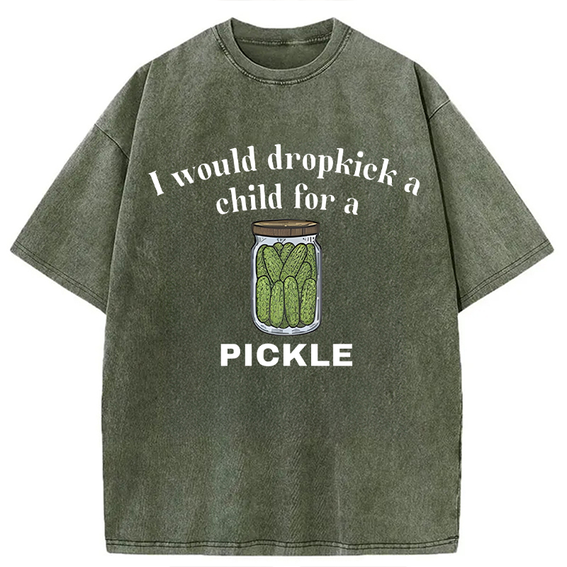 Modecanvas I Would Dropkick A Child For A Pickl DTG Printing Washed T-Shirt