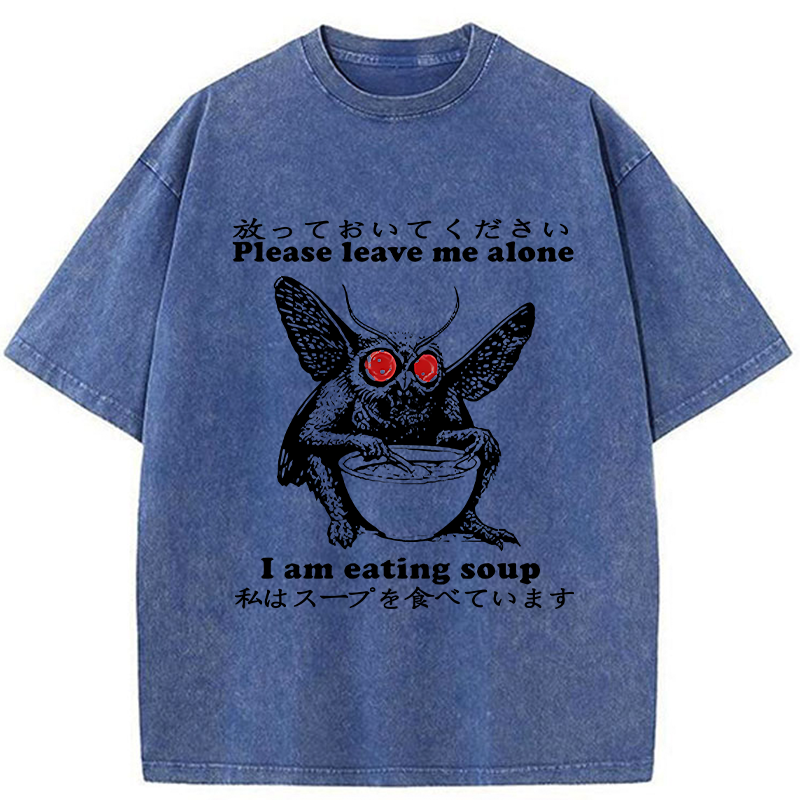 Modecanvas Don't Bother The Mothman Washed T-Shirt-modecanvas