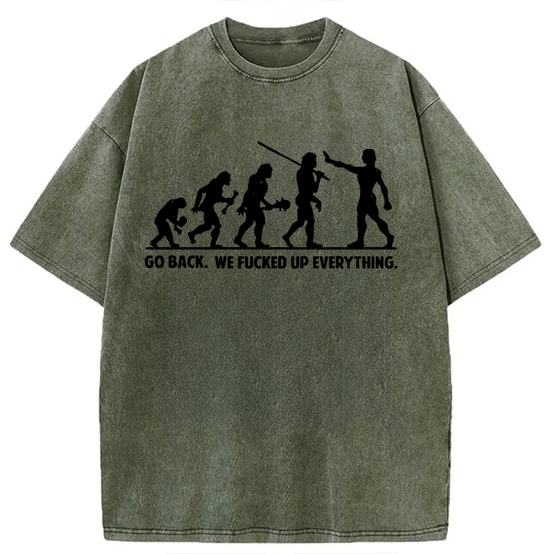 Modecanvas Go Back DTG Printing Washed T-Shirt