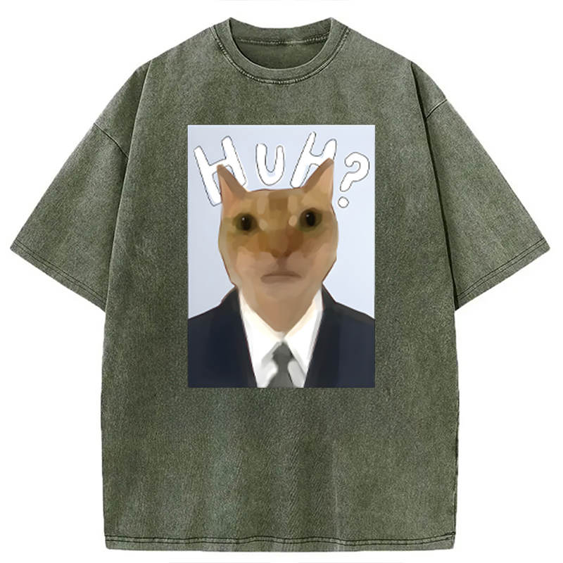 Modecanvas Cntonio Cat DTG Printing Washed T-Shirt