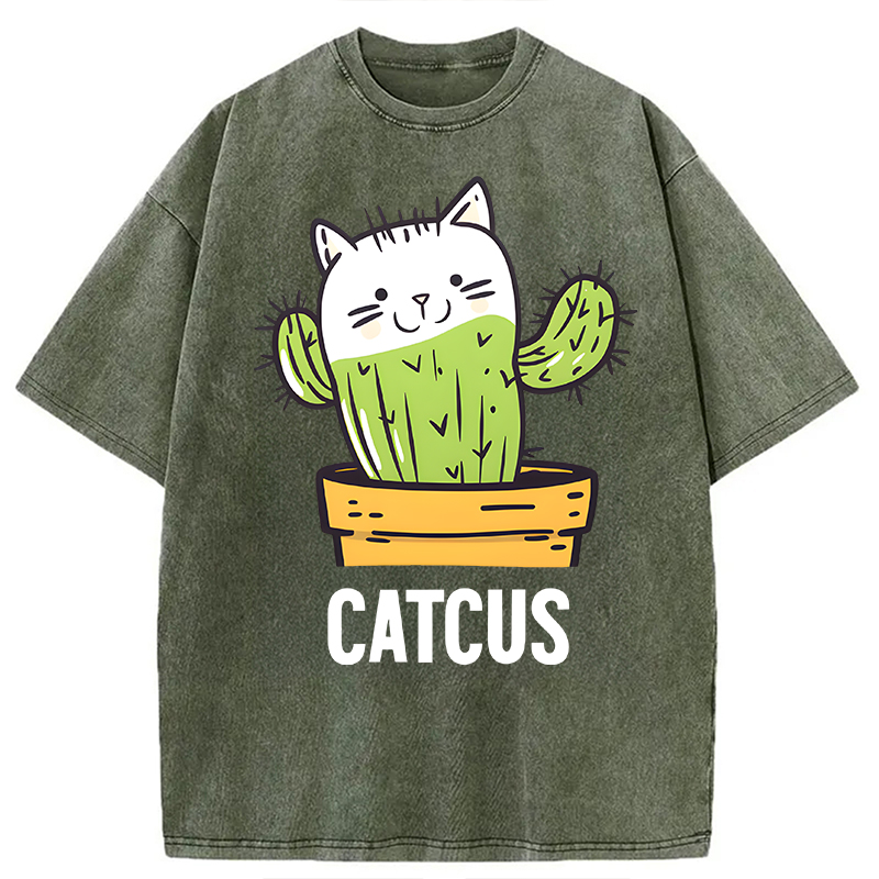 Modecanvas Catcus DTG Printing Washed T-Shirt