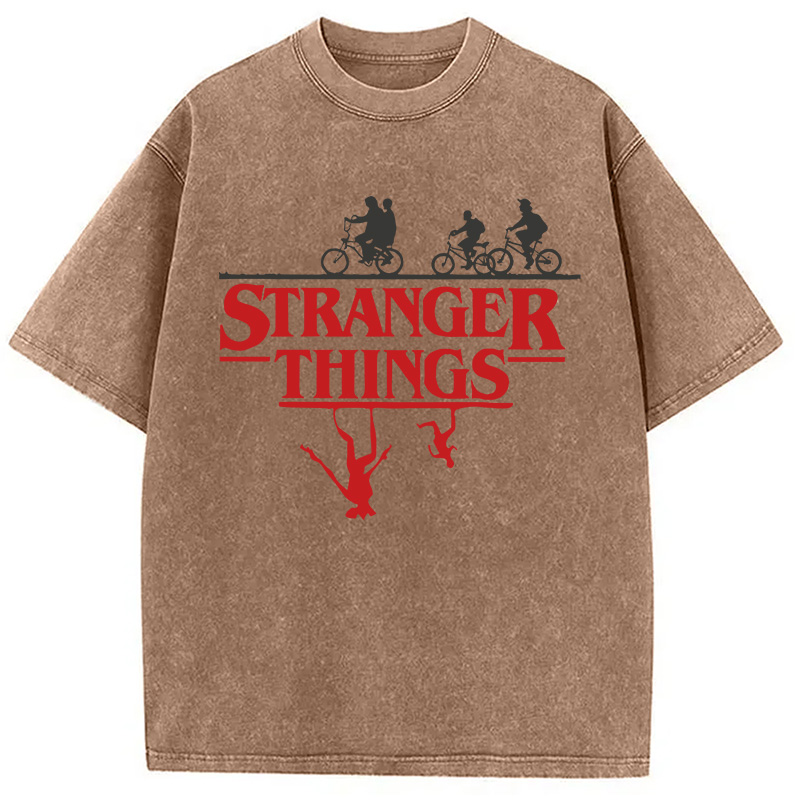 Modecanvas Stranger Things DTG Printing Washed T-Shirt
