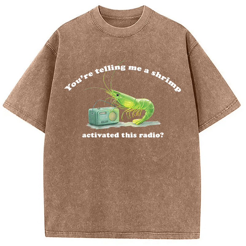 Modecanvas Radioactive Shrimp DTG Printing Washed T-Shirt