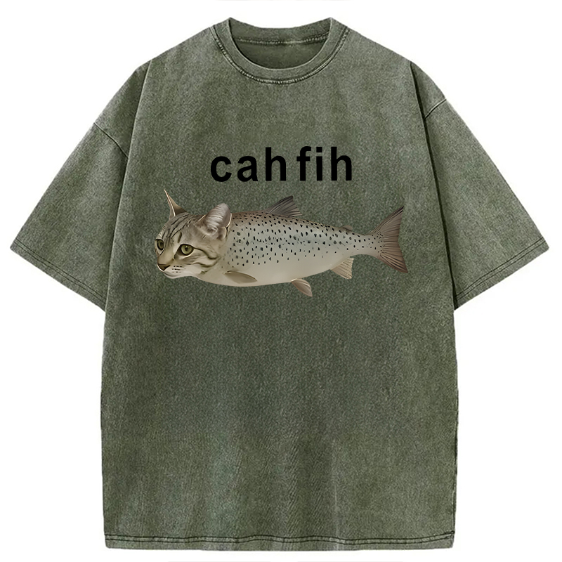 Modecanvas Cah Fih DTG Printing Washed T-Shirt-modecanvas