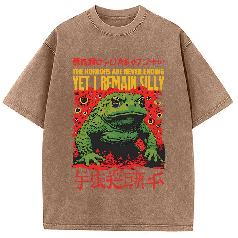 Modecanvas The Horrors Are Never Ending DTG Printing Washed T-Shirt