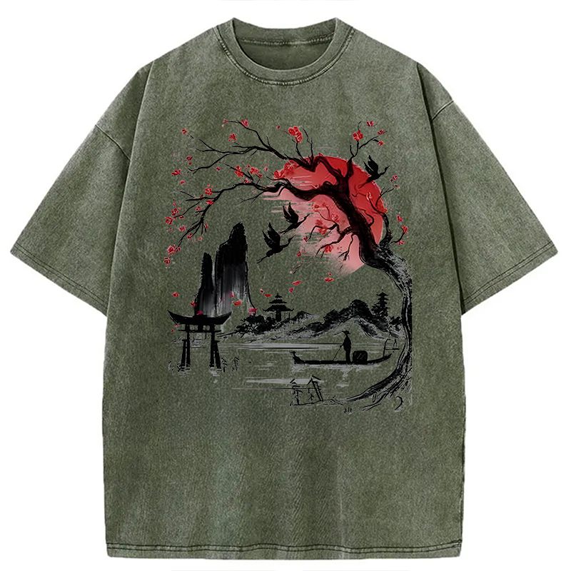 Modecanvas Japanese Dream DTG Printing Washed T-Shirt