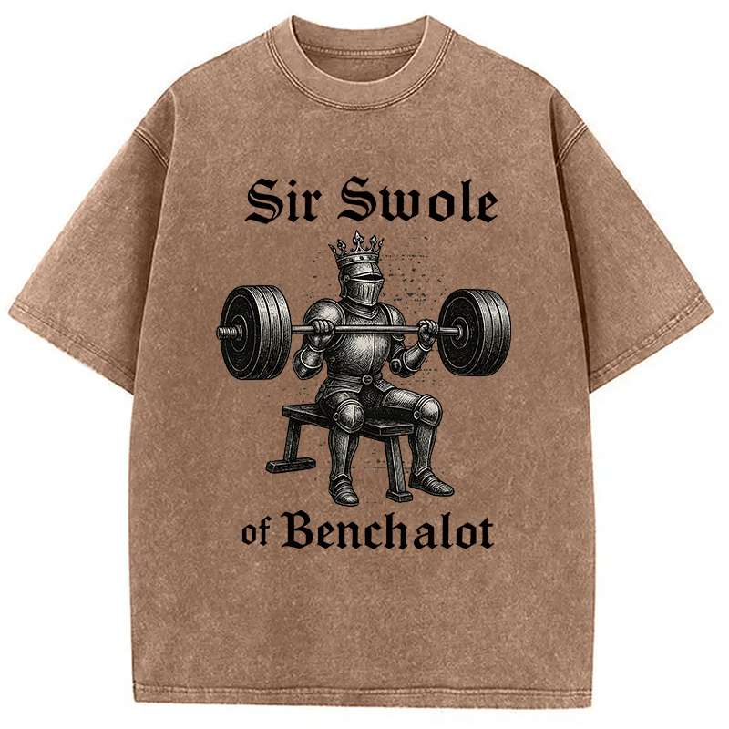 Modecanvas Sir Swole of Benchalot Gym DTG Printing Washed T-Shirt