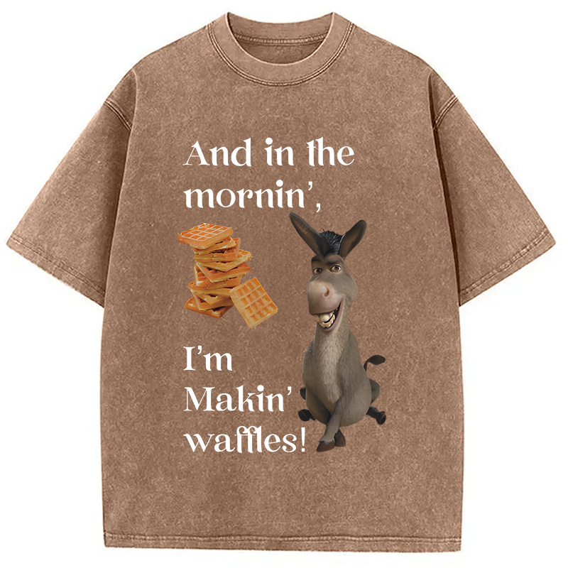 Modecanvas Donkey Funny Meme DTG Printing Washed T-Shirt