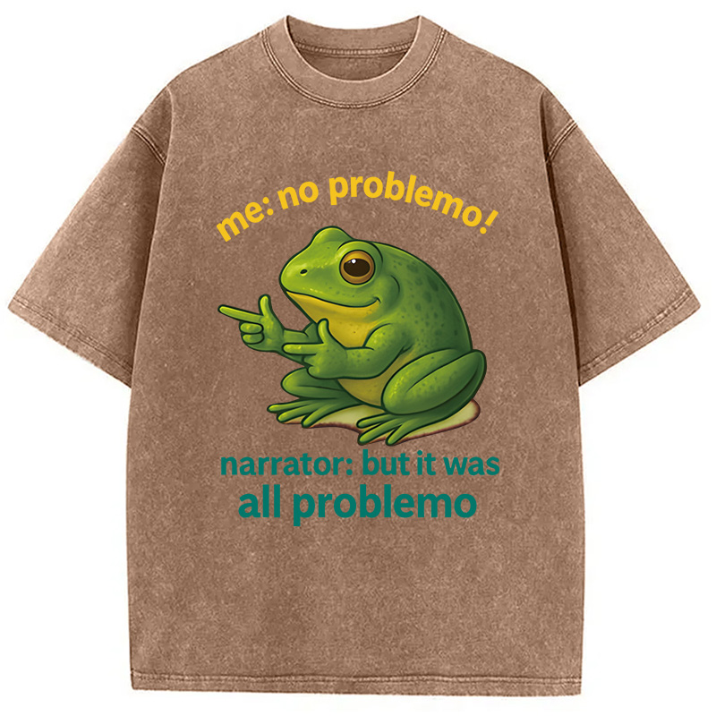 Modecanvas No Problemo Frog DTG Printing Washed T-Shirt