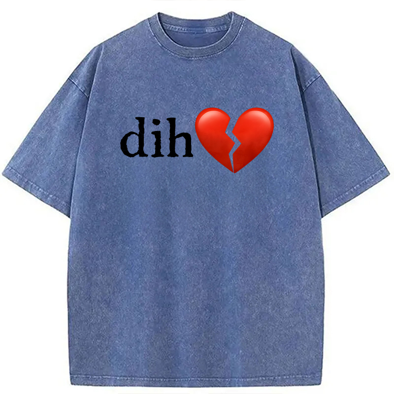 Modecanvas Dih Meme DTG Printing Washed T-Shirt