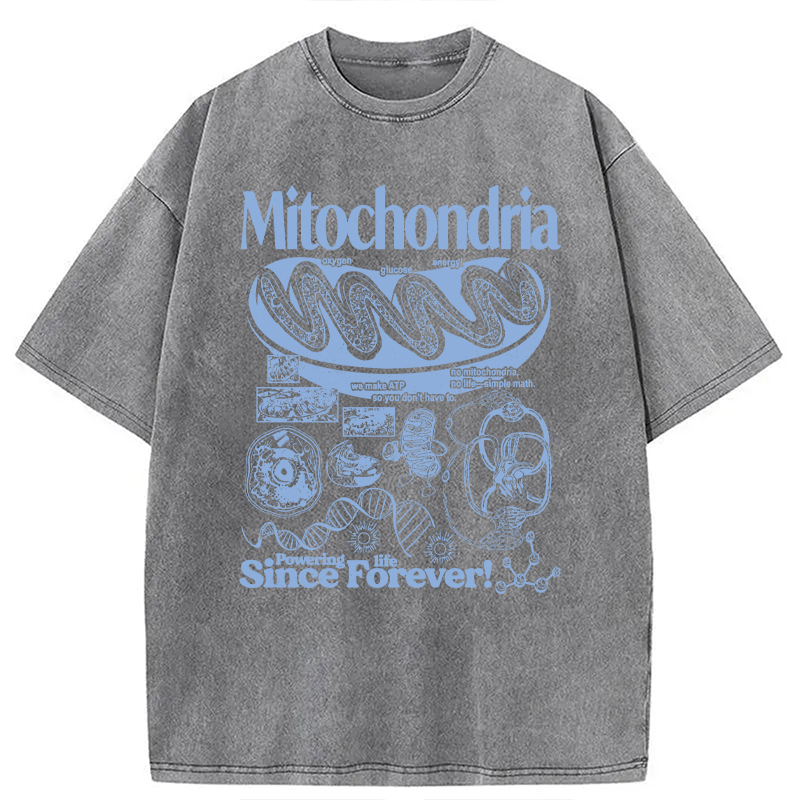 Modecanvas Mitochondria Vintage Science DTG Printing Washed T-Shirt
