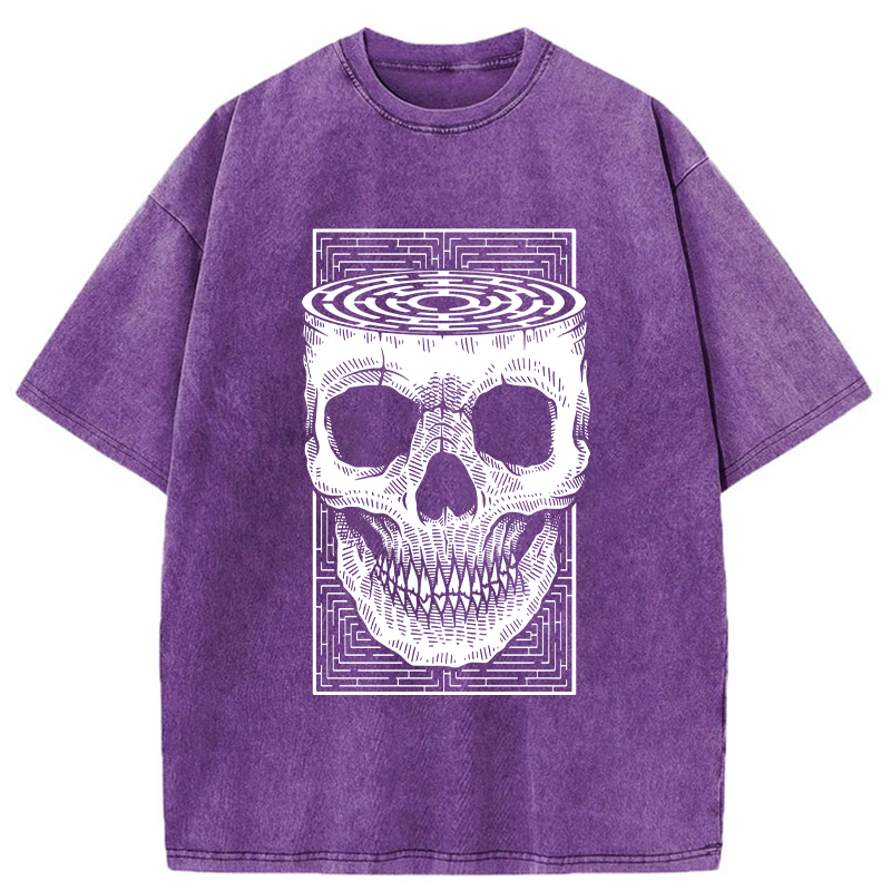 Modecanvas Horror Skull Washed T-Shirt-modecanvas