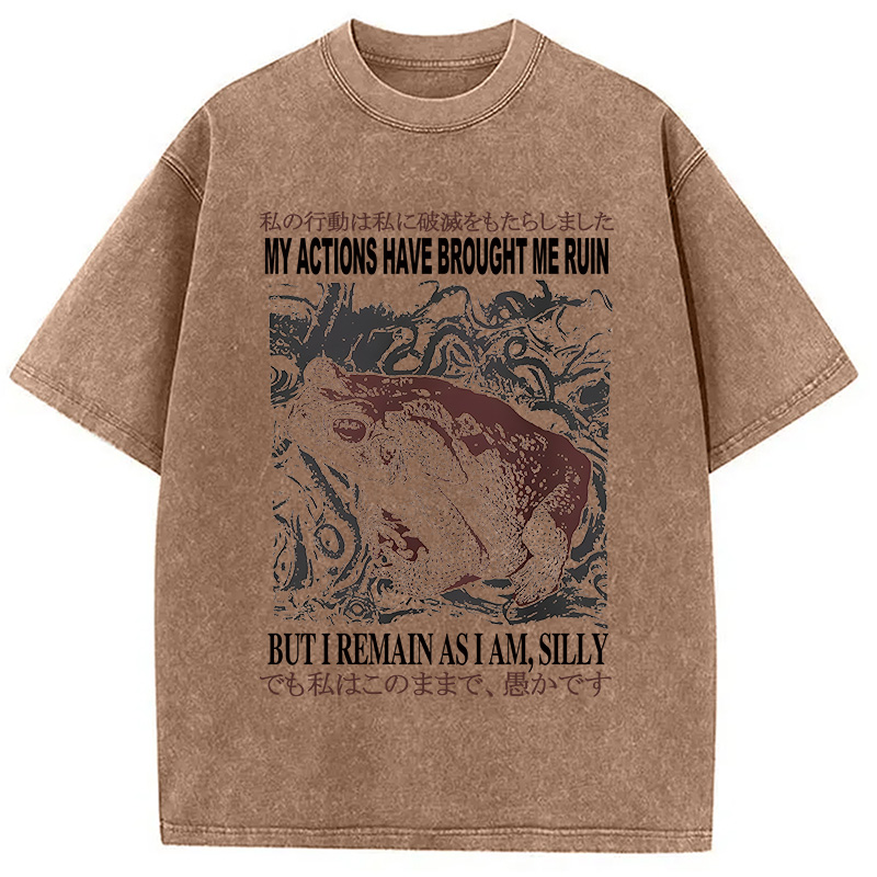 Modecanvas My Actions Brought Me Ruin Vintage DTG Printing Washed T-Shirt