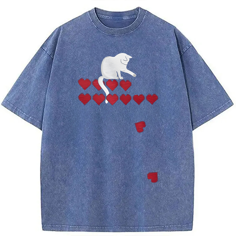 Modecanvas Killing Lives Cat DTG Printing Washed T-Shirt