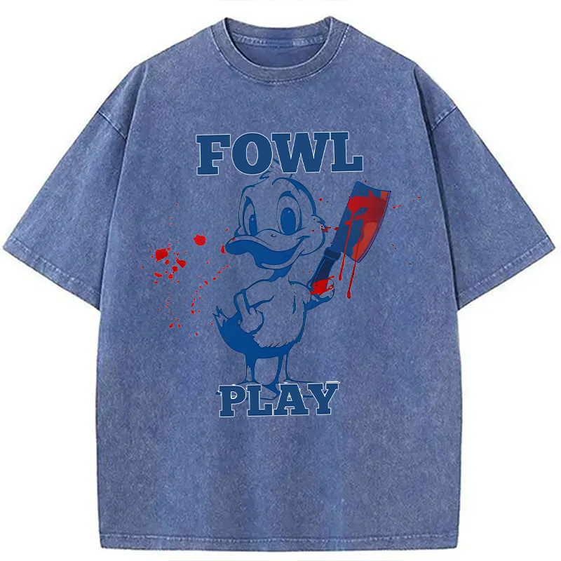 Modecanvas Fowl Play Duck DTG Printing Washed T-Shirt
