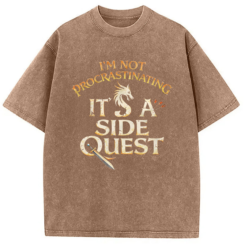 Modecanvas Side Quest Dragon DTG Printing Washed T-Shirt