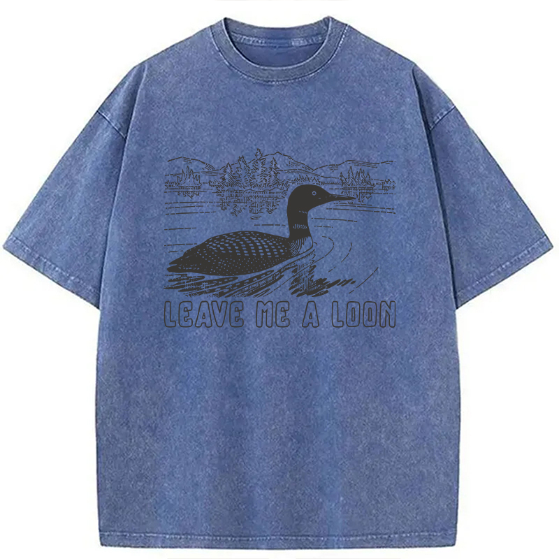 Modecanvas Loon Bird Pun DTG Printing Washed T-Shirt