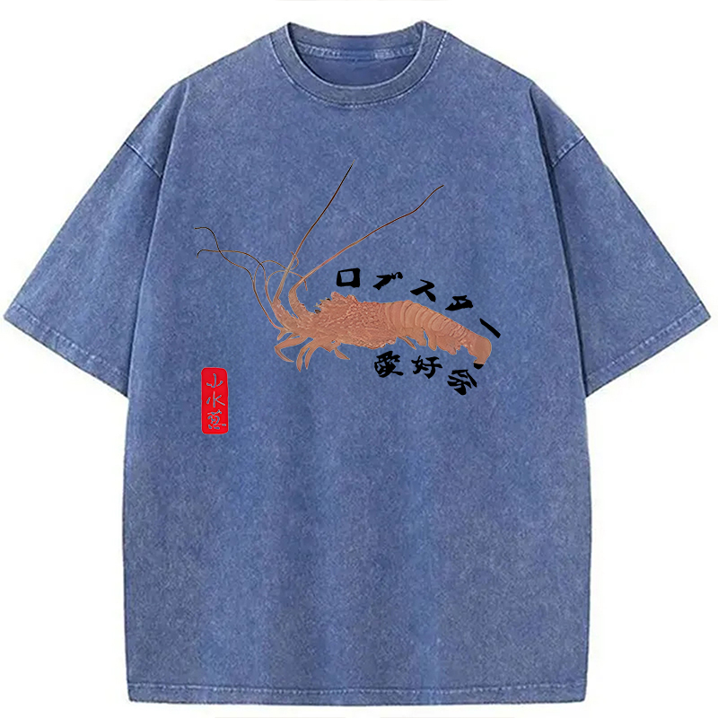 Modecanvas Lobster Lover Club DTG Printing Washed T-Shirt