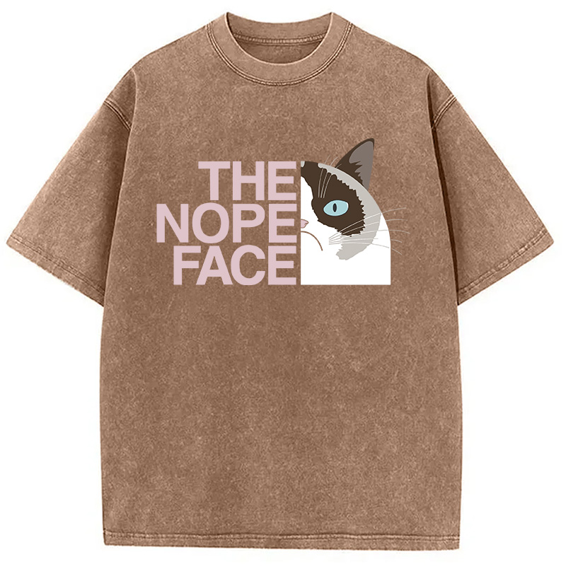Modecanvas The Nope Face DTG Printing Washed T-Shirt