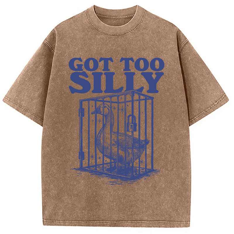 Modecanvas Got Too Silly DTG Printing Washed T-Shirt